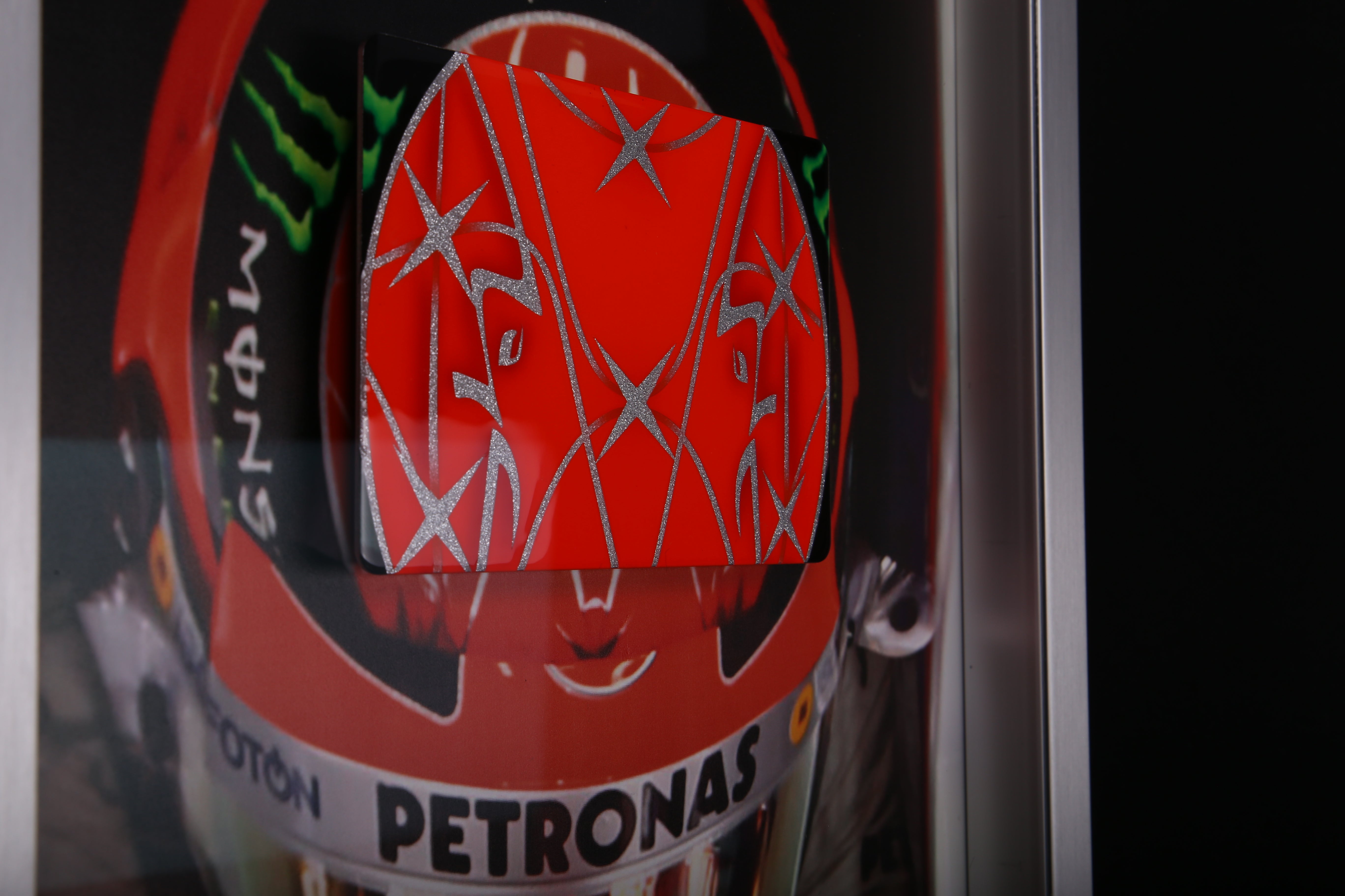 Michael Schumacher 3D image with original painted carbon plate