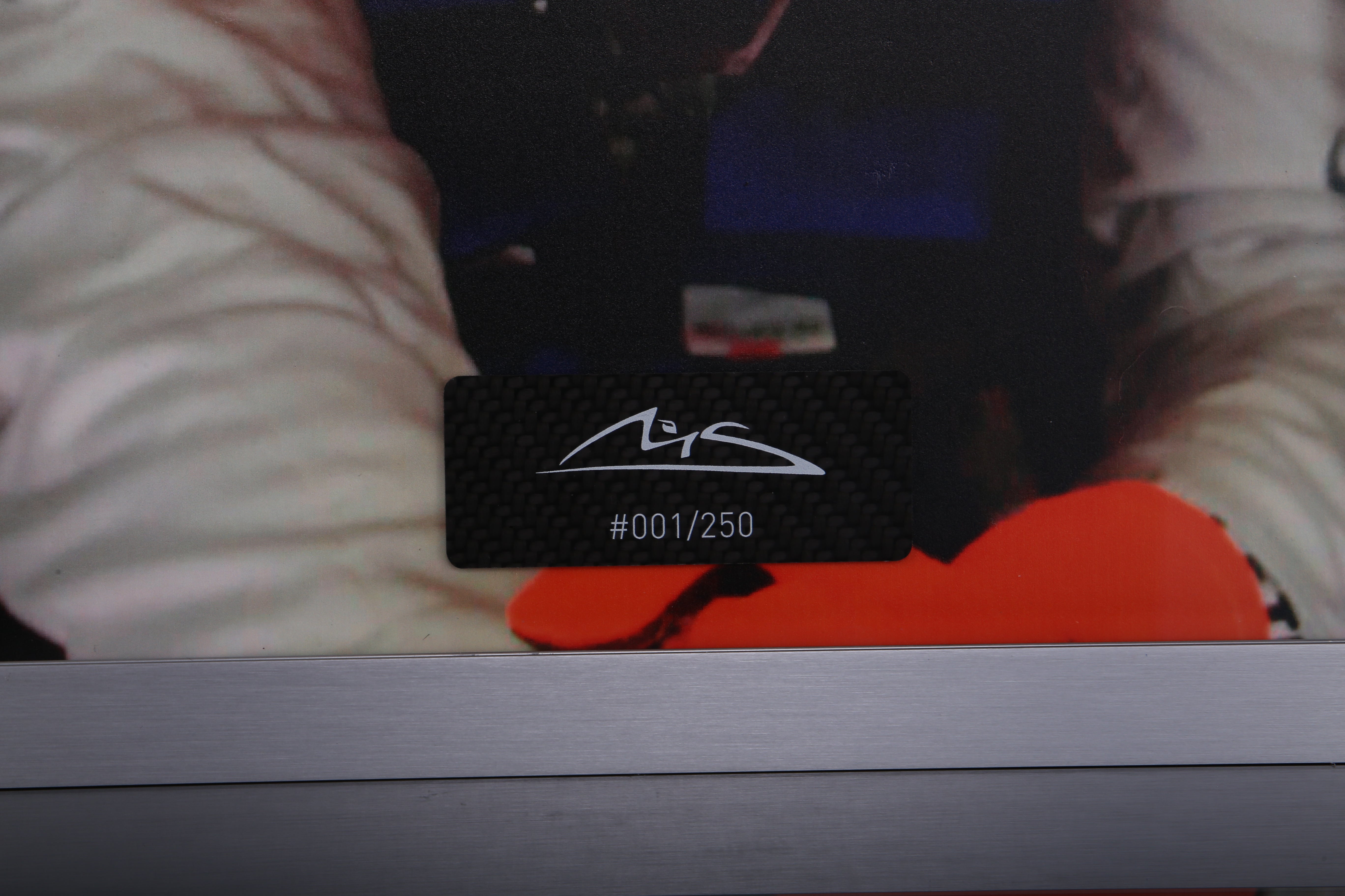 Michael Schumacher 3D image with original painted carbon plate