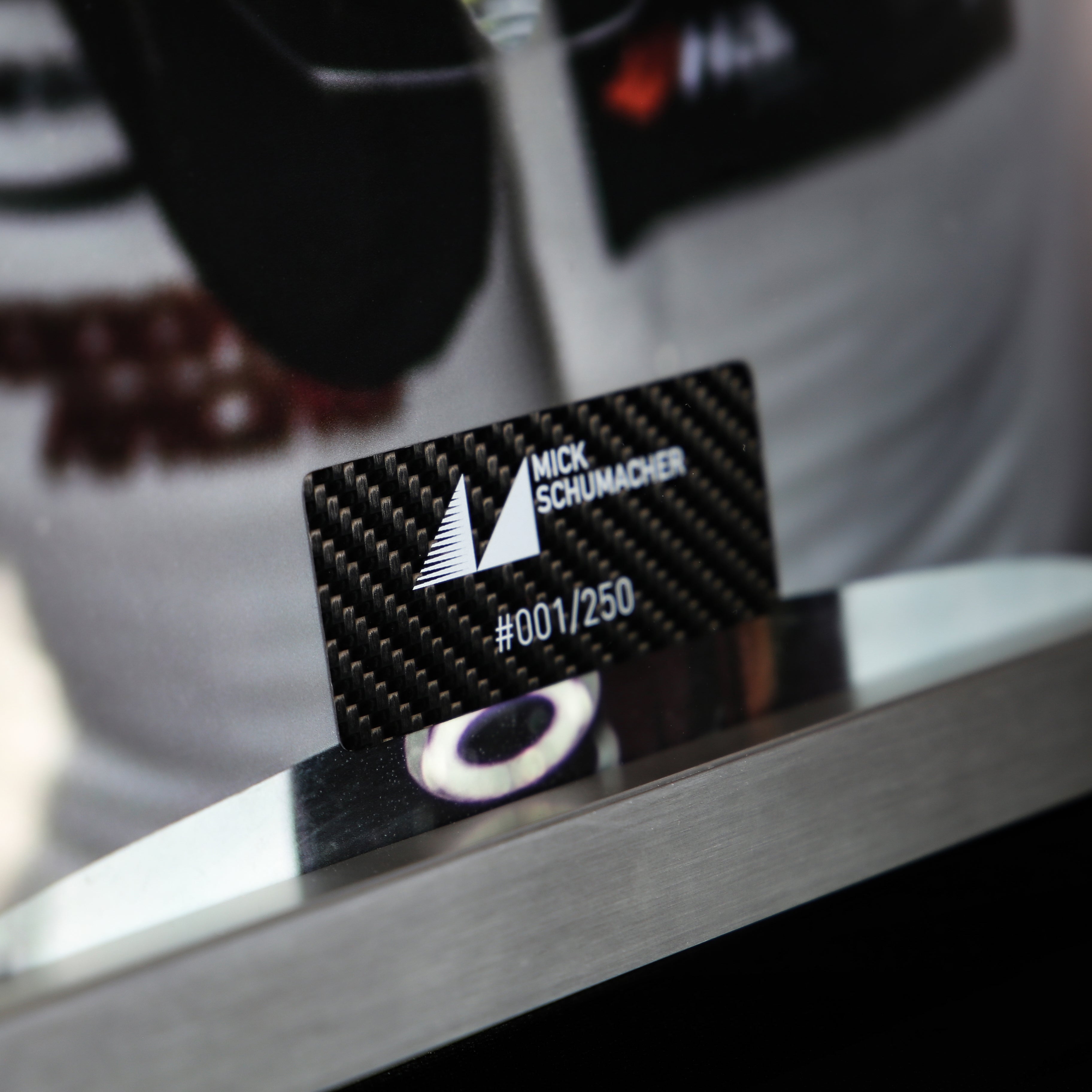 Mick Schumacher 3D image with original painted carbon plate