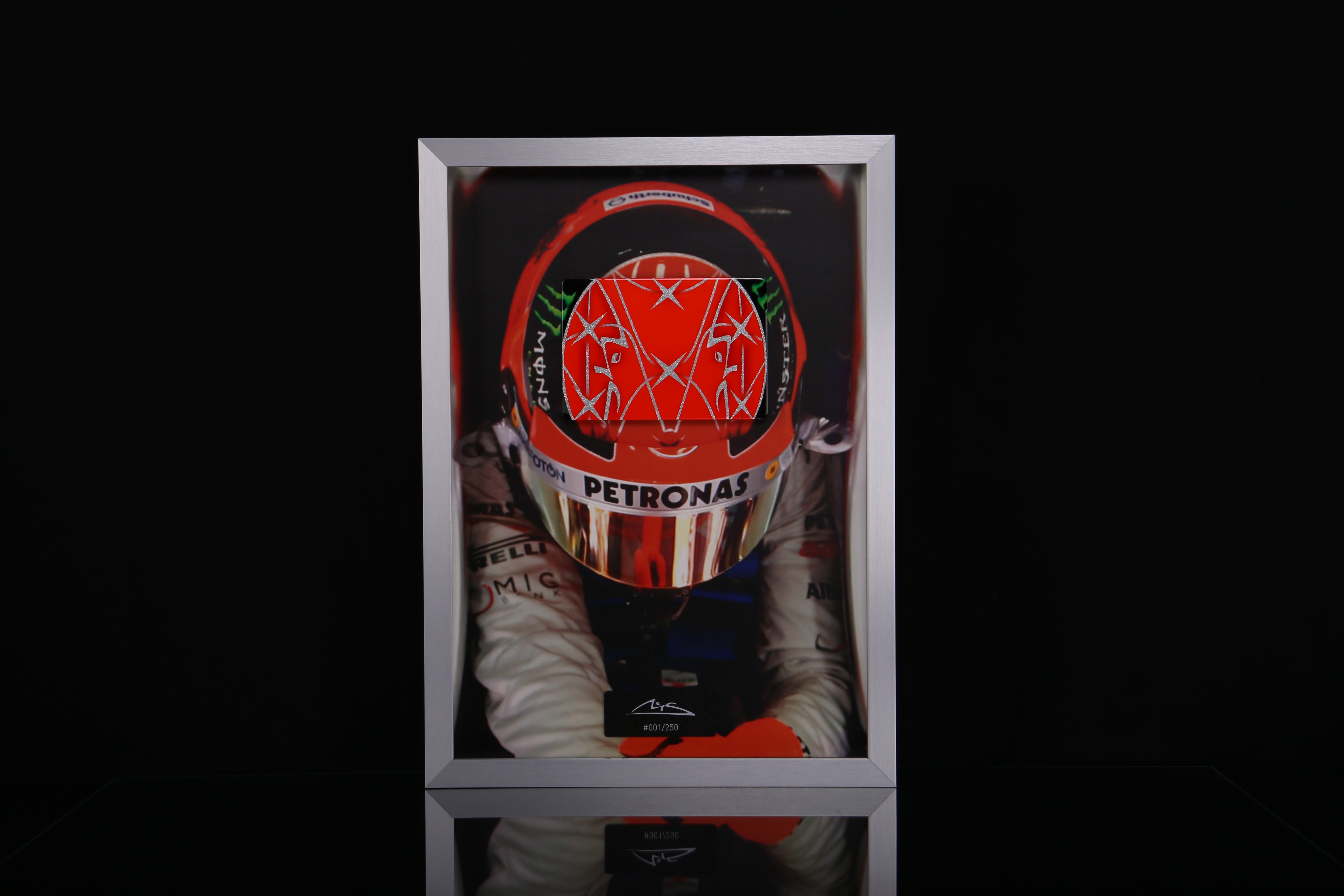 Michael Schumacher 3D image with original painted carbon plate