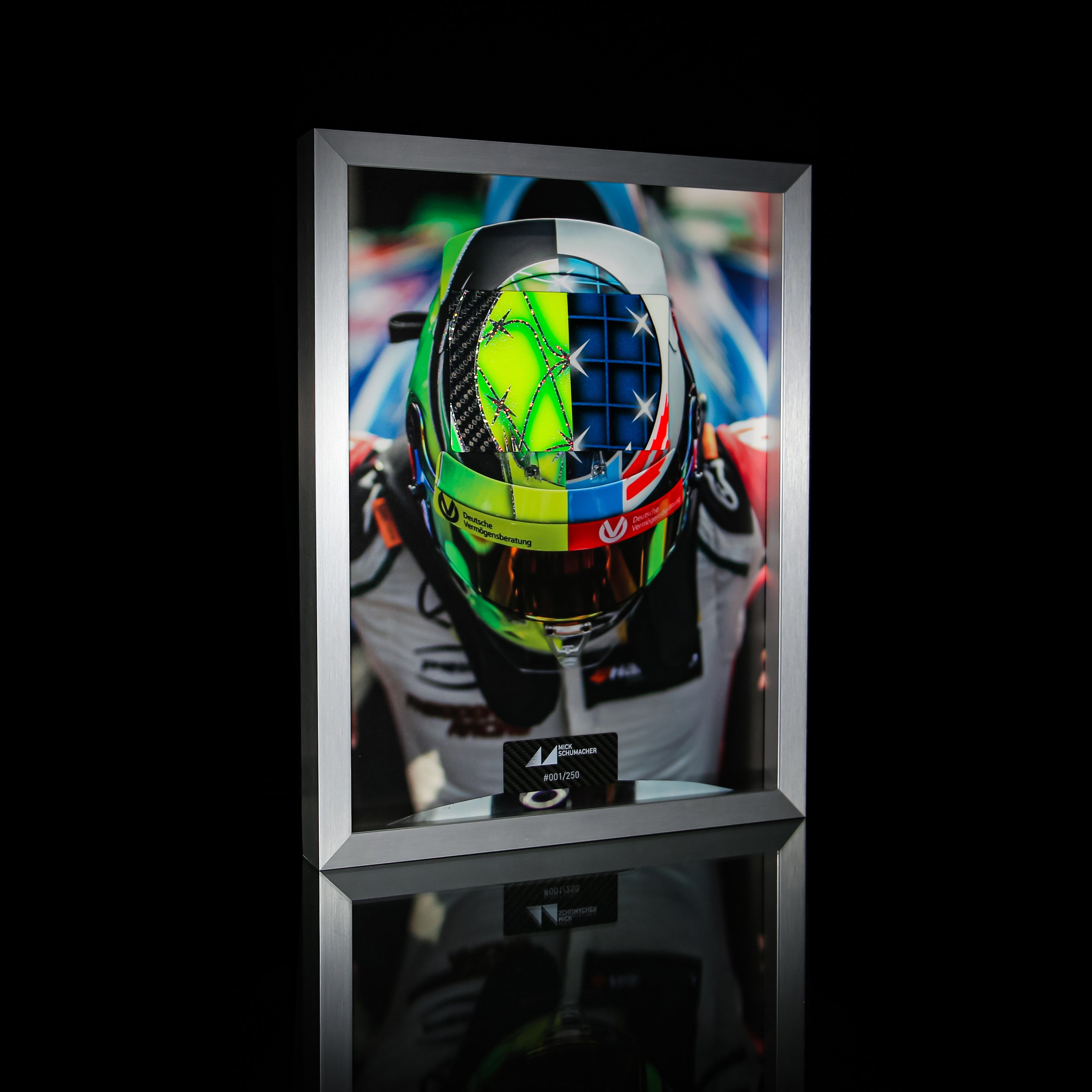 Mick Schumacher 3D image with original painted carbon plate